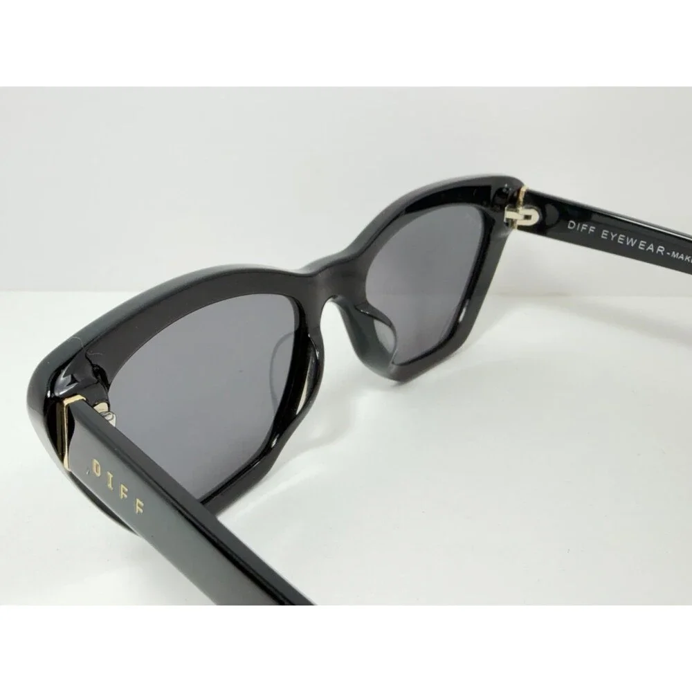 DIFF Eyewear Camila BK GR246 Women's Black Cat Eye Sunglasses 58mm UV Protection